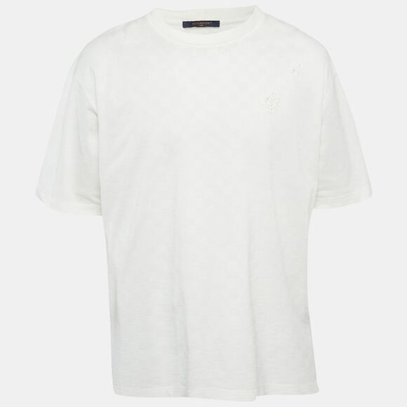 Louis Vuitton Other - Louis Vuitton White Damier Cotton L.vuitton Déposée T-Shirt 4L